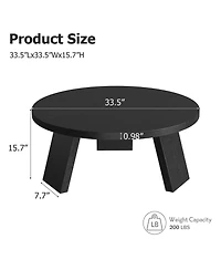 gaomon Round Wood Coffee Tables for Living Room,Circle Coffee Table,for Apartment