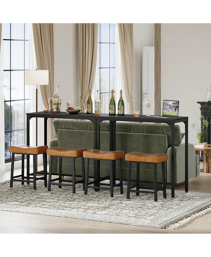 Gaomon Industrial Bar Table, Metal Narrow Kitchen Dining Table for Small Space