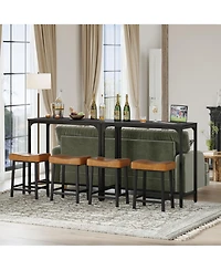 Gaomon Industrial Bar Table, Metal Narrow Kitchen Dining Table for Small Space