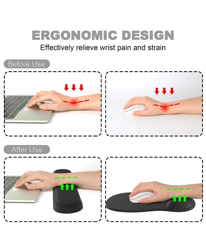 Lofree Ergonomic Gel Wrist Rest Mouse Pad With Anti Slip Pu Base For Gaming Office