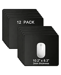 Lofree Non-Slip Stitched-Edge Mouse Pads, 12-Pack, Compatible with Optical and Laser Mice