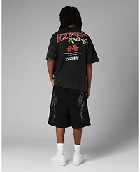 Loiter Men's Racing Oversized Graphic Faded-Wash T-Shirt