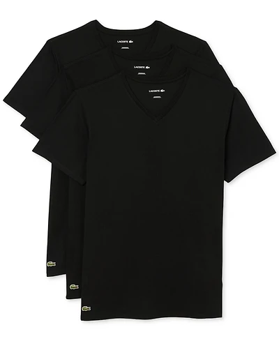 Lacoste Men's 3-Pack Regular Fit V-Neck Undershirts