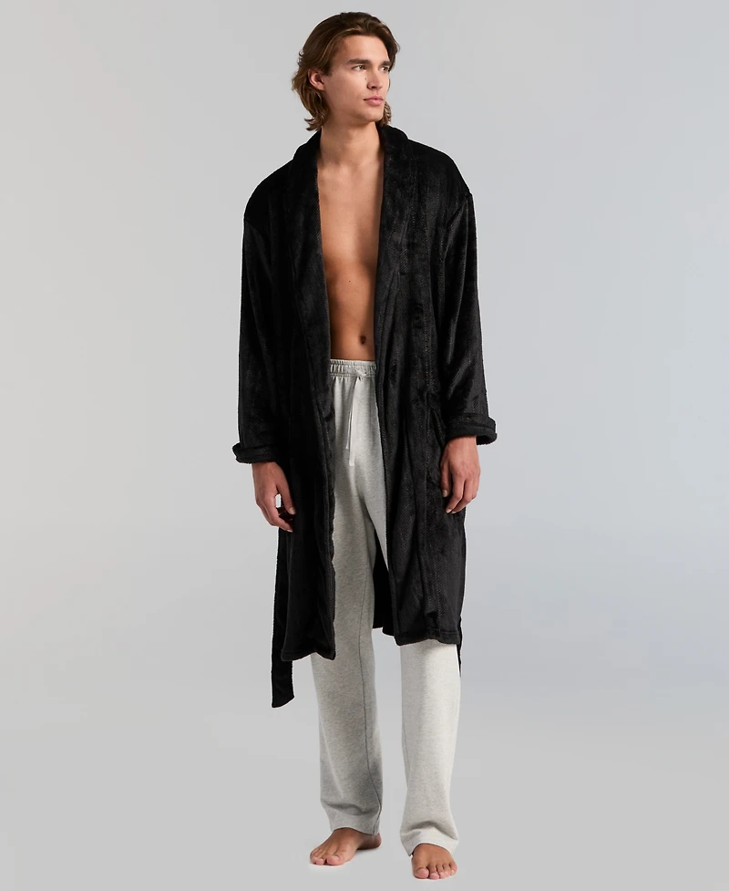 Perry Ellis Portfolio Men's Fleece-Herringbone Robe