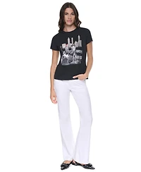 Dkny Women's Central Park Steps Conversational Crewneck Short-Sleeve T-Shirt