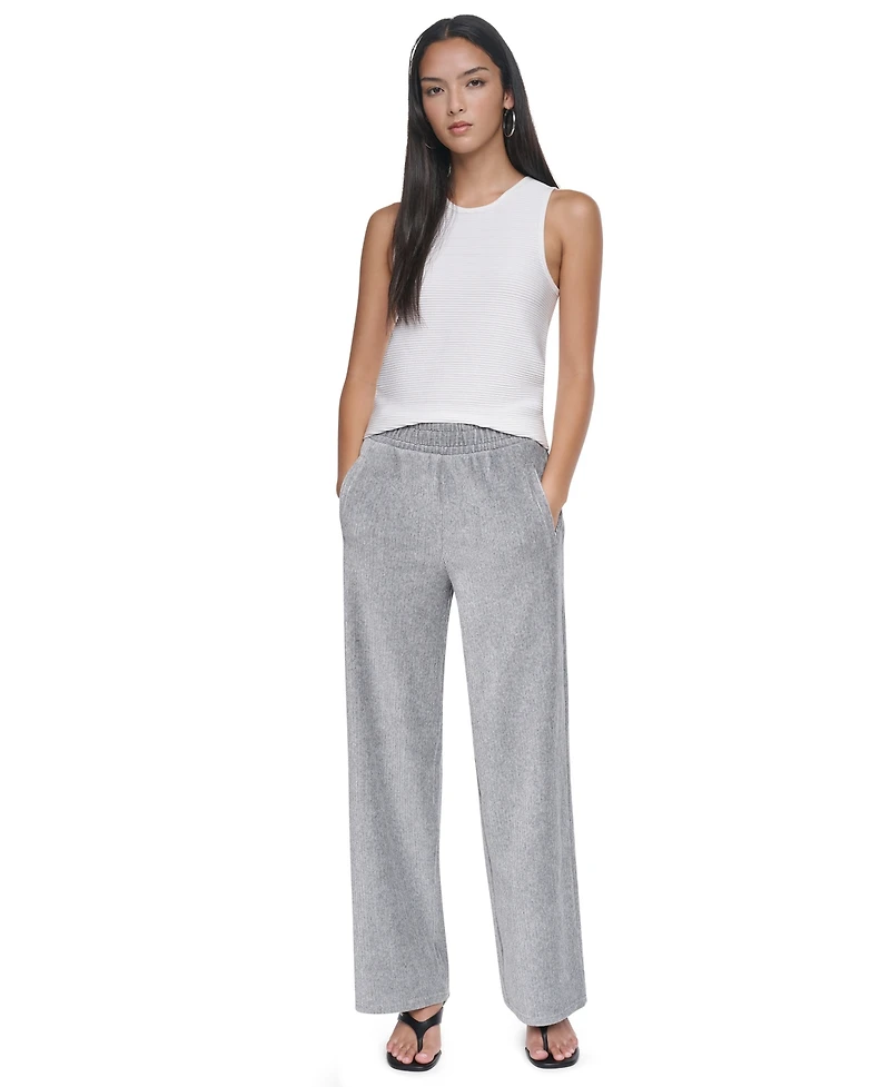 Dkny Women's Wide-Leg Velvet Pull-On Pants