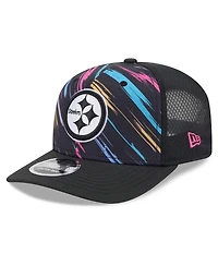 New Era Men's Black Pittsburgh Steelers 2026 Nfl Cruical Catch 9SEVENTY Adjustable Trucker Hat