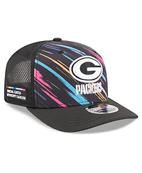 New Era Men's Black Green Bay Packers 2026 Nfl Cruical Catch 9SEVENTY Adjustable Trucker Hat
