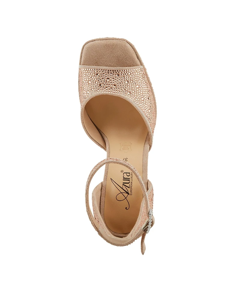 Azura Women's Sparksfly Ankle Strap Sandal with Cork Sole
