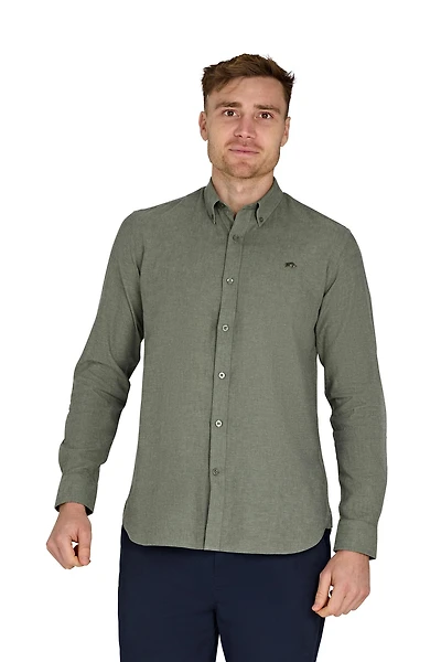 Raging Bull Men's Classic Long-Sleeve Linen-Blend Shirt