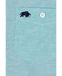 Raging Bull Men's Short-Sleeve Linen-Blend Button-Down Collar Shirt