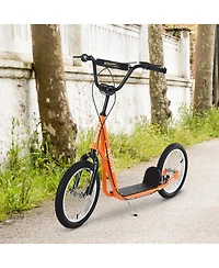 Glintex Kids Kick Scooter, Adjustable Handlebar 35.5"-37.75", Dual Brakes, Inflatable Wheels, 220 lbs, Ages 5+