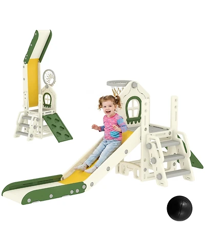 Glintex Foldable 5-in-1 Toddler Slide Indoor Playset, Ages 1-3
