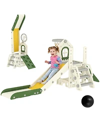 Glintex Foldable 5-in-1 Toddler Slide Indoor Playset, Ages 1-3
