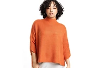 Caldwell Collection Women's Lori Turtleneck High-Low 3/4-Sleeve Sweater