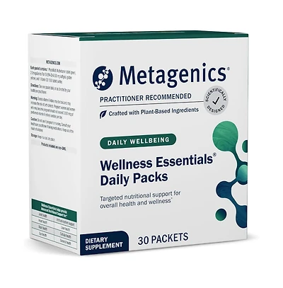 Metagenics Wellness Essentials Daily Packs Multivitamin and Omega 3 Packets with Vitamins A, C, D, E and B Gmp Certified Facility