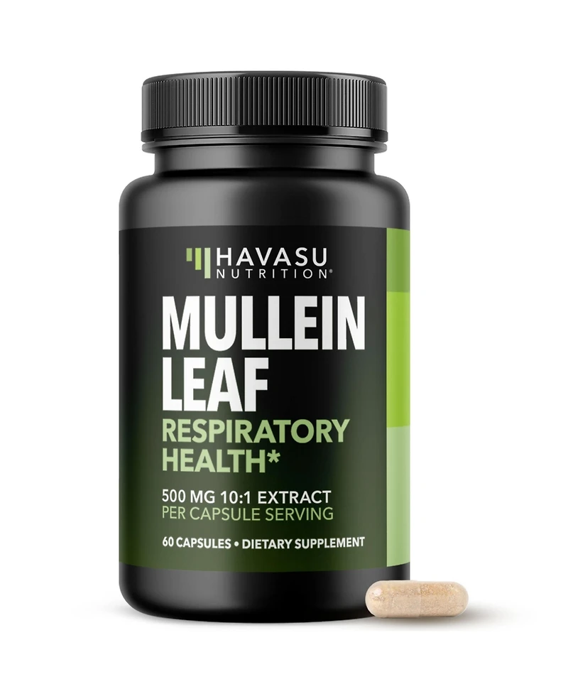 Havasu Nutrition Mullein Leaf Capsules | 500mg Mullein Leaf Extract | Herbal Supplement | 60 Capsules