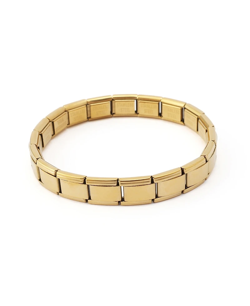 Steve Madden Cubic Zirconia Gold-Tone Link & Chain Stretch Bracelet
