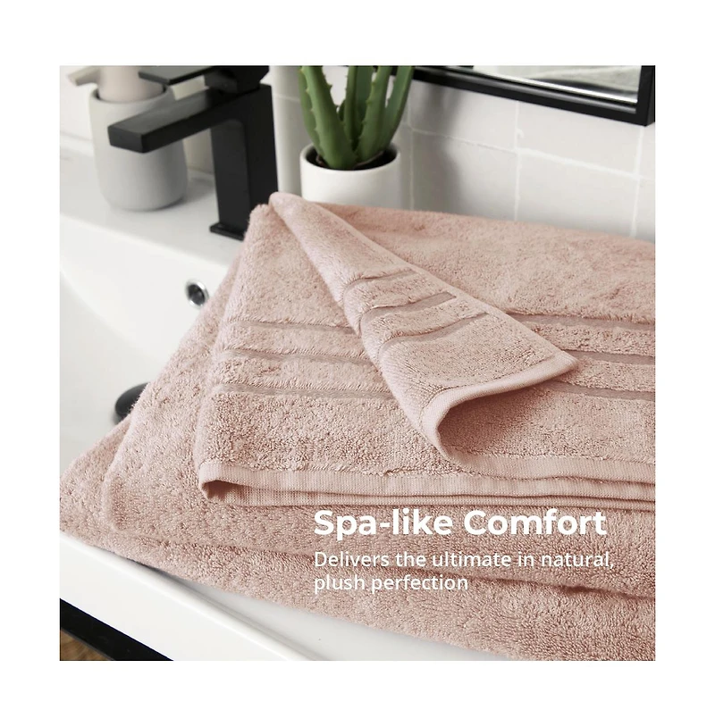Cariloha Bath Sheet | Blush 40"x70" Turkish Cotton and Viscose Material Blend Extra Smooth, Odor Resistant Highly Absorbent