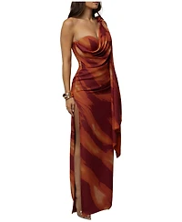 Jluxlabel Women's Gallery Night One-Shoulder Asymmetric Drape Maxi Dress