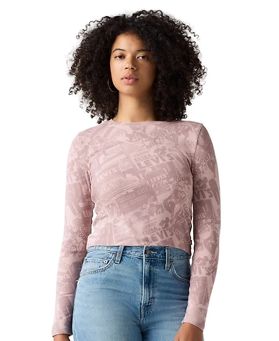 Levi's Women's Essential Cropped Long-Sleeve Graphic T-Shirt