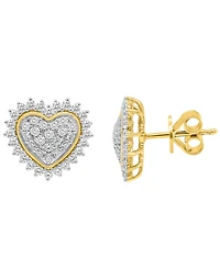 Forever Grown Diamonds Lab-Grown Diamond Heart Cluster Stud Earrings (1 ct. t.w.) Sterling Silver