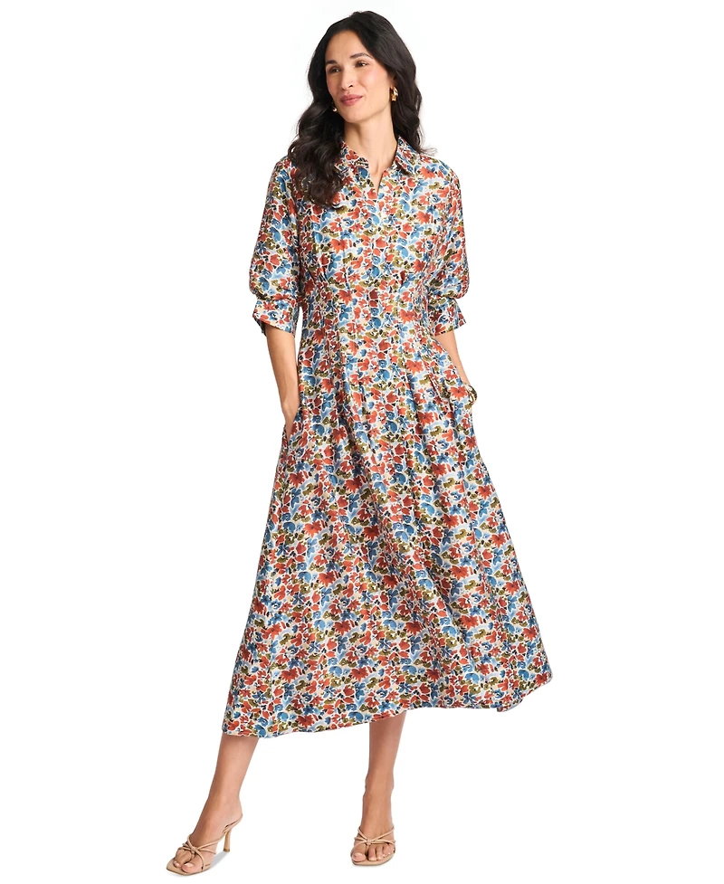 Vince Camuto Women's Button-Front Collared Shirt Dress
