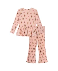 Winnie the Pooh Toddler Girls Ribbed Long Sleeve Tee and Pants Set