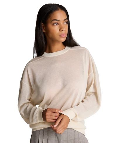 Kenneth Cole Women's Oversized-Sheer Crewneck Sweatshirt