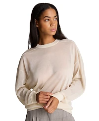 Kenneth Cole Women's Oversized-Sheer Crewneck Sweatshirt