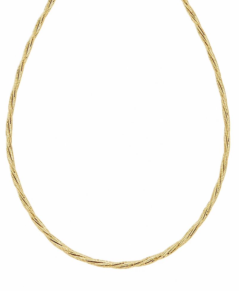 And Now This Silver Plated or 18k Gold Brass Twisted Snake Chain Necklace