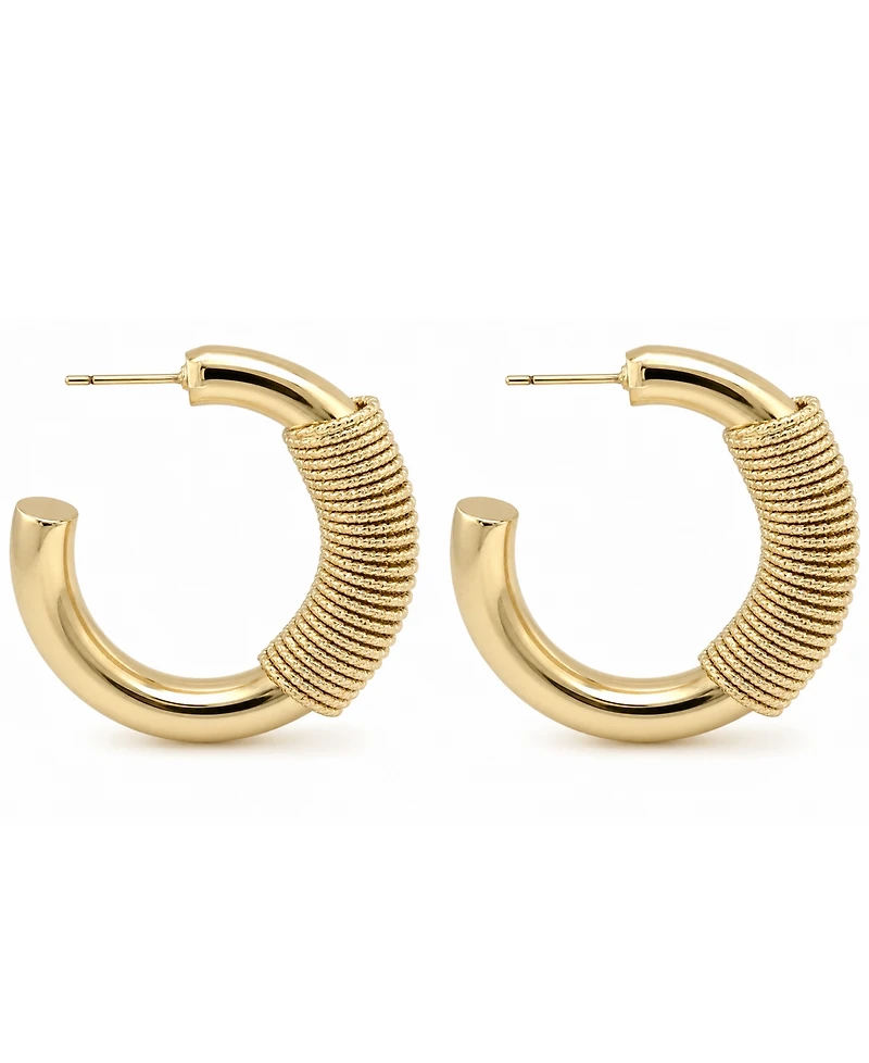And Now This Fine Silver-Plated or 18K Gold-Plated Coil Puff C Hoop Earring