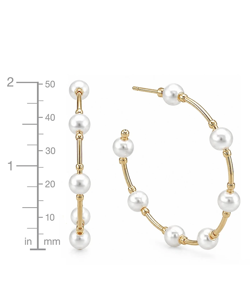 And Now This Imitation Pearl C Hoop Earring