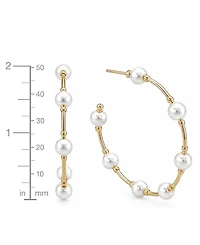 And Now This Imitation Pearl C Hoop Earring