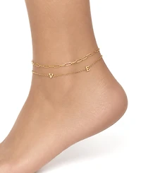 And Now This Love Double Chain Anklet in Gold Plate