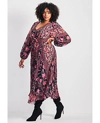 Avenue Women's Plus Harmony Twist Front Pleated Dress