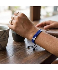 Sawa Sawa Peace and Nourishment Bracelet in Blue with White Detail