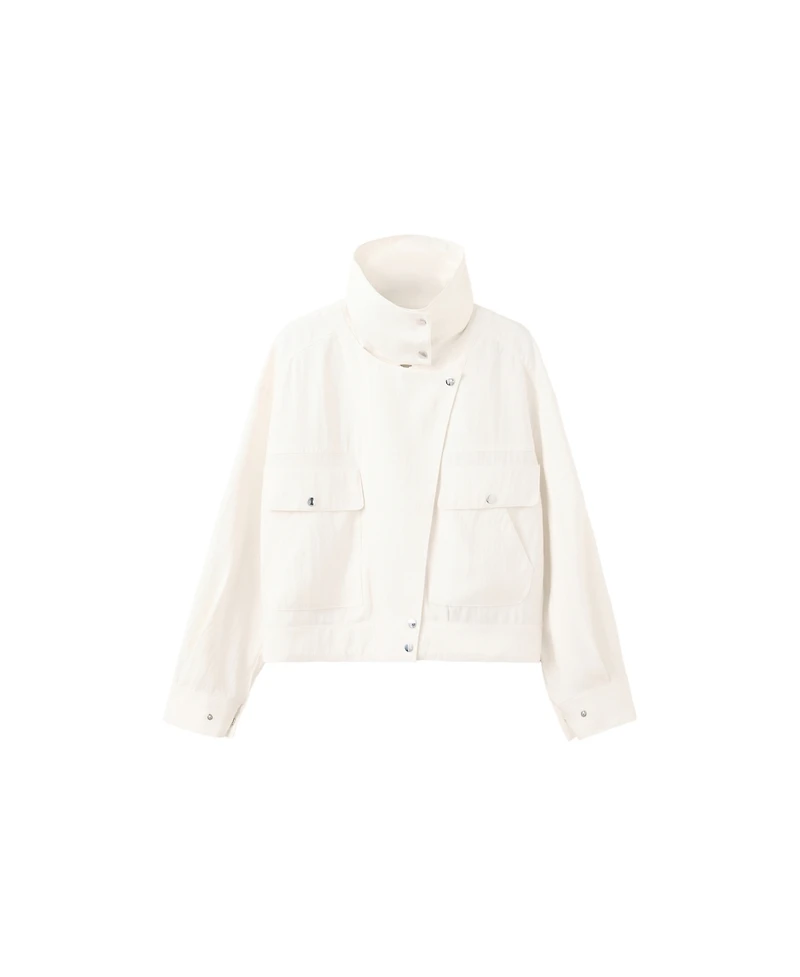 Mango Women's Oversized Funnel-Neck Bomber Jacket