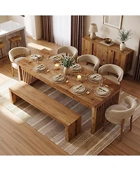 Tribesigns Dining Table for 4-6, Modern Wood Kitchen Table with Sleek Design