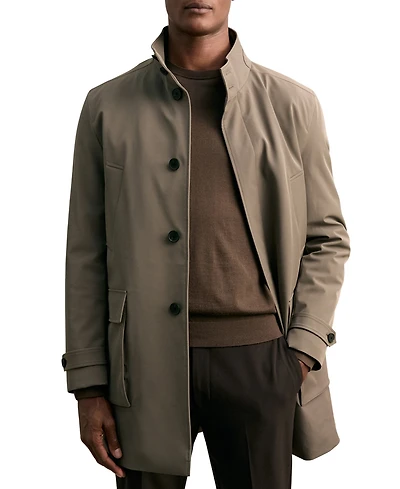 Reiss Men's Player Water-Resistant Removable-Gilet Overcoat