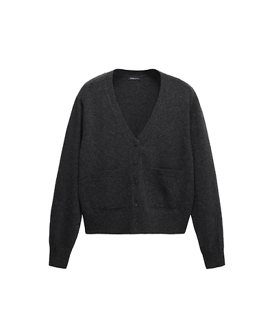 Mango Women's Selection Wool & Cashmere-Blend V-Neck Cardigan