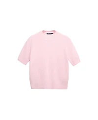 Mango Women's Selection Wool Crewneck Short-Sleeved Sweater
