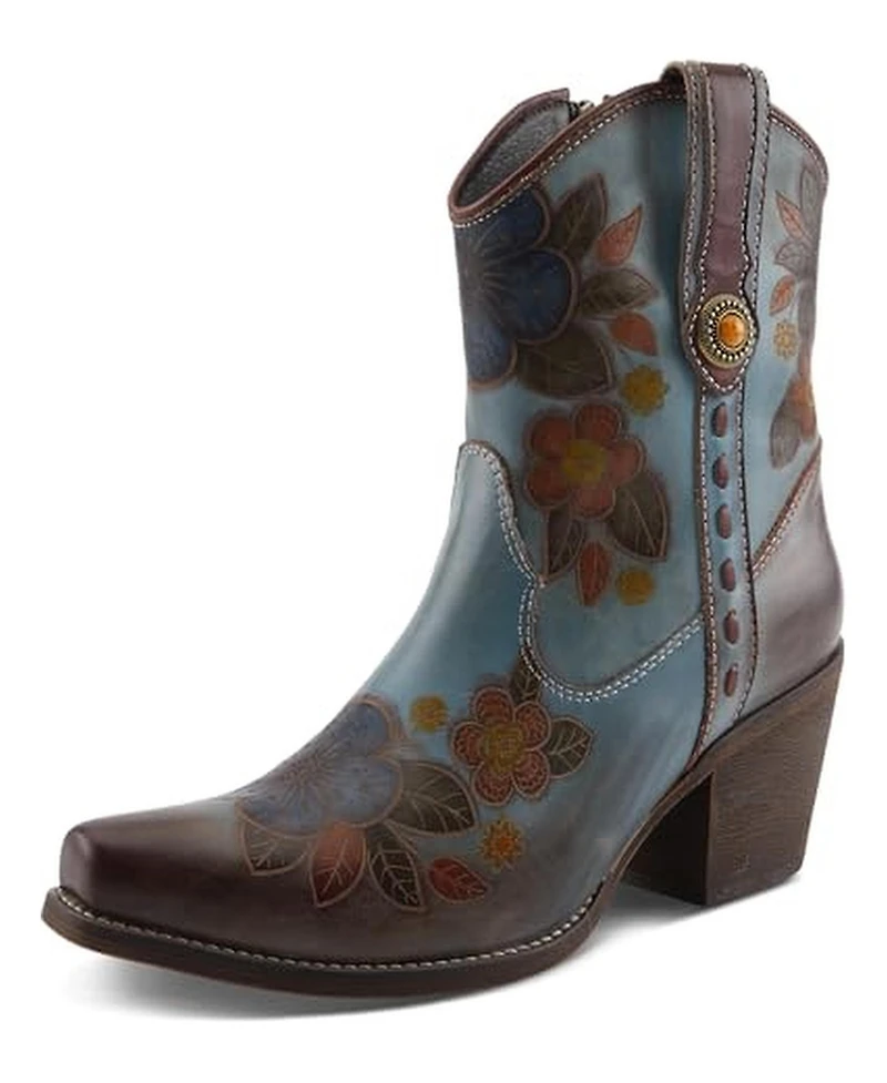 L'Artiste Women's Spring Step Cahoots Bootie with Floral Embroidery