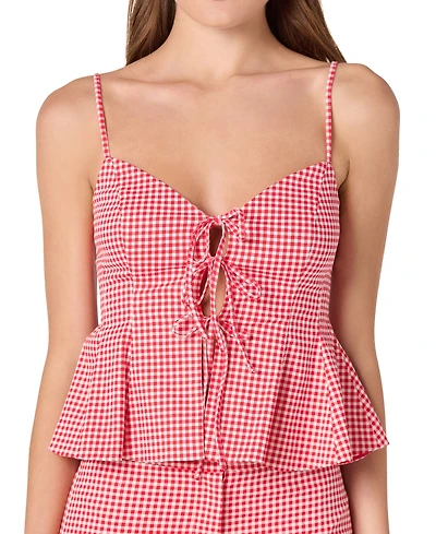 Astr the Label Women's Alma Sweetheart Neck Sleeveless Peplum Top