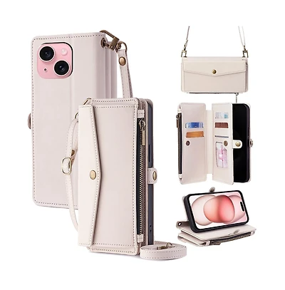 Artudatech Card Holder Detachable Shoulder Strap Wallet Case for iPhone 12–17