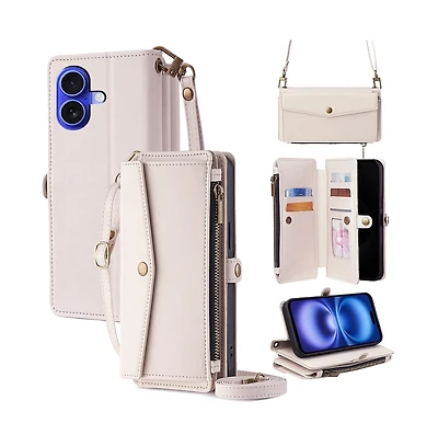 Artudatech Card Holder Shoulder Strap Wallet Case for iPhone 12-17