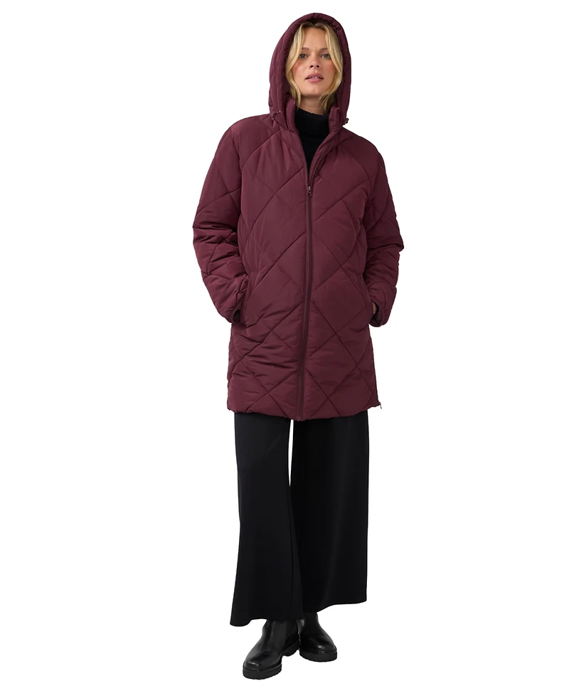 Ingrid + Isabel Maternity Grow-with-You Quilted Hooded Puffer Jacket