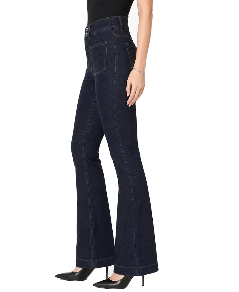 Indigo Poppy Women's Tummy-Control High-Rise Bootcut Jeans