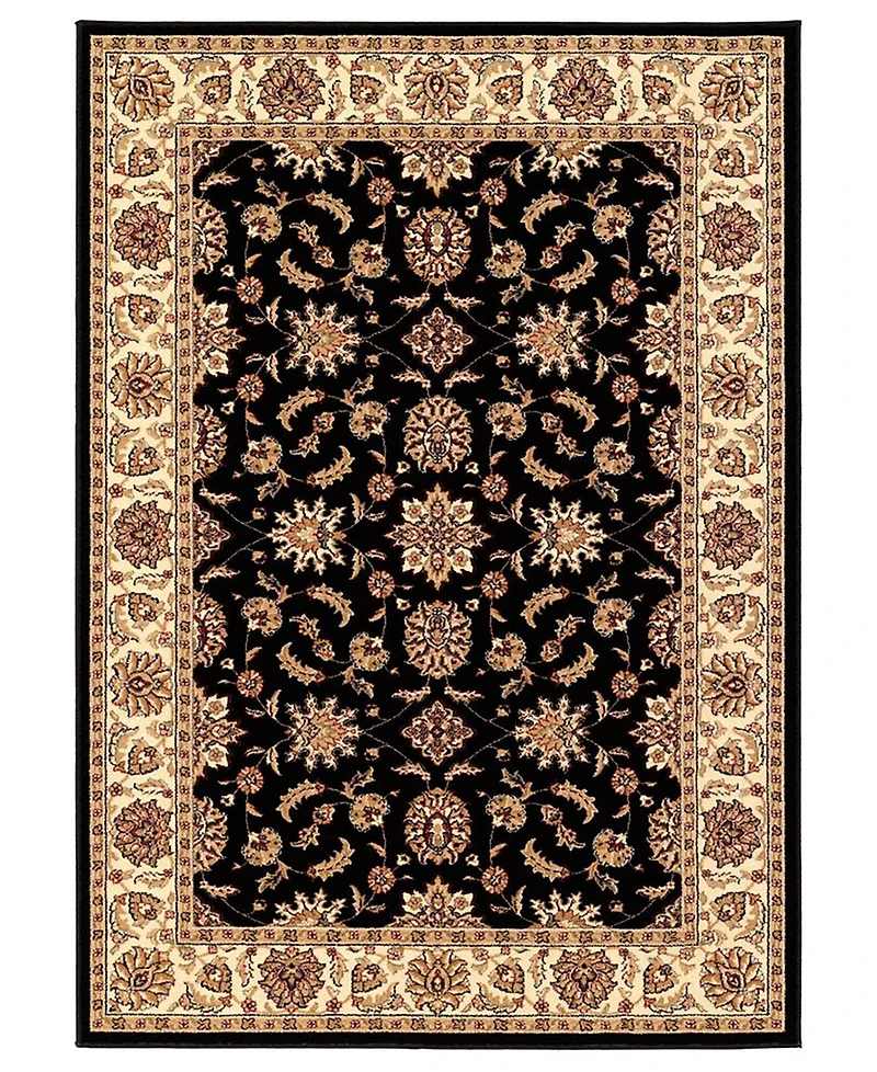 Closeout! Km Home 1592/1011/Black Pesaro Black 5'5" x 7'7" Area Rug