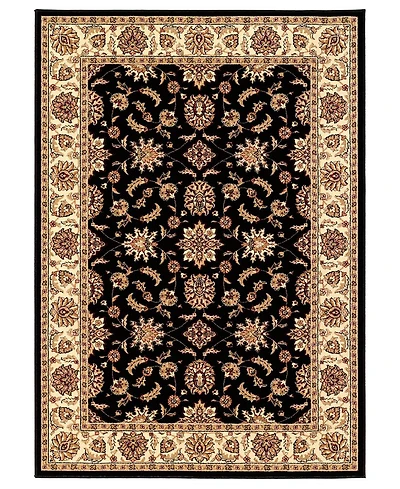 Closeout! Km Home 1592/1011/Black Pesaro Black 5'5" x 7'7" Area Rug